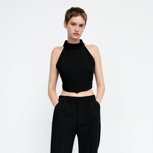 Zara Cropped Halter Top